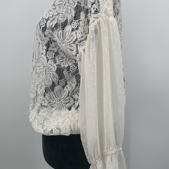 Free People Top White Lace size Small - Picture 7 of 9